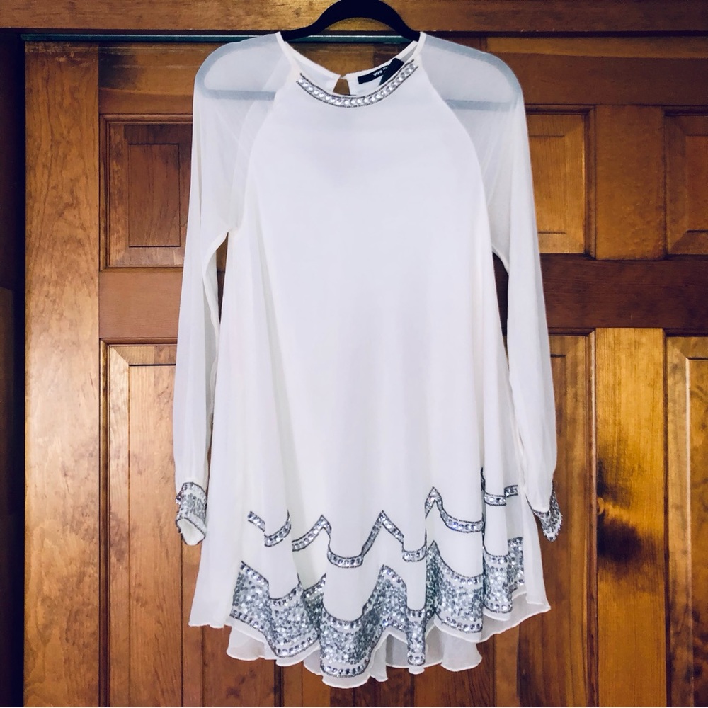Cream Sequin TFNC Dress XXS